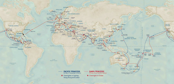 Princess Cruise world itinerary