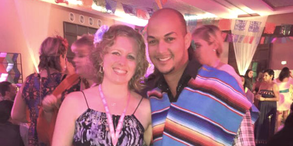 Will with LoveShack Vacations Agent Carissa at last year's Love Mexico conference in Cancun.