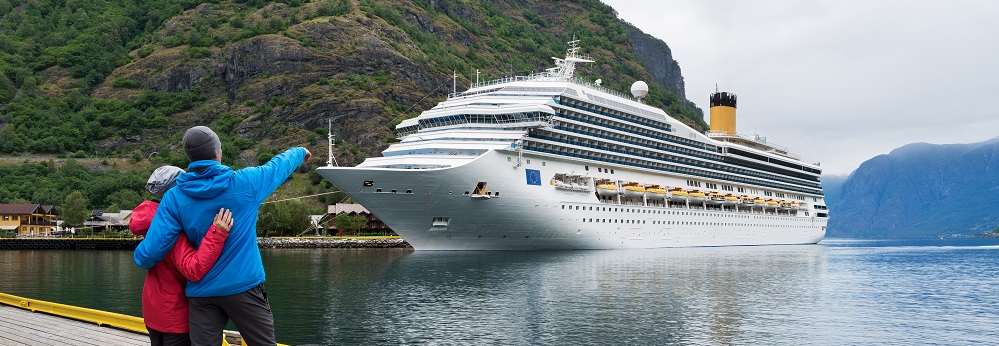 Cruise Liner In The Waters Of Aurlandsfjord, Norway