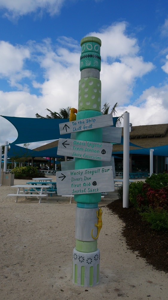 Chill Island Sign Restaurants Royal Caribbean Bahamas