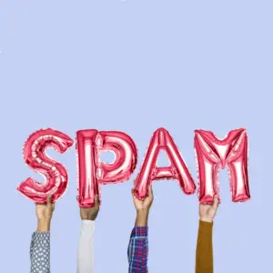Balloon letters spelling SPAM