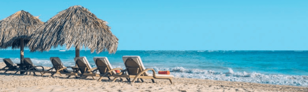 beach chairs on bavaro beach dominican republic