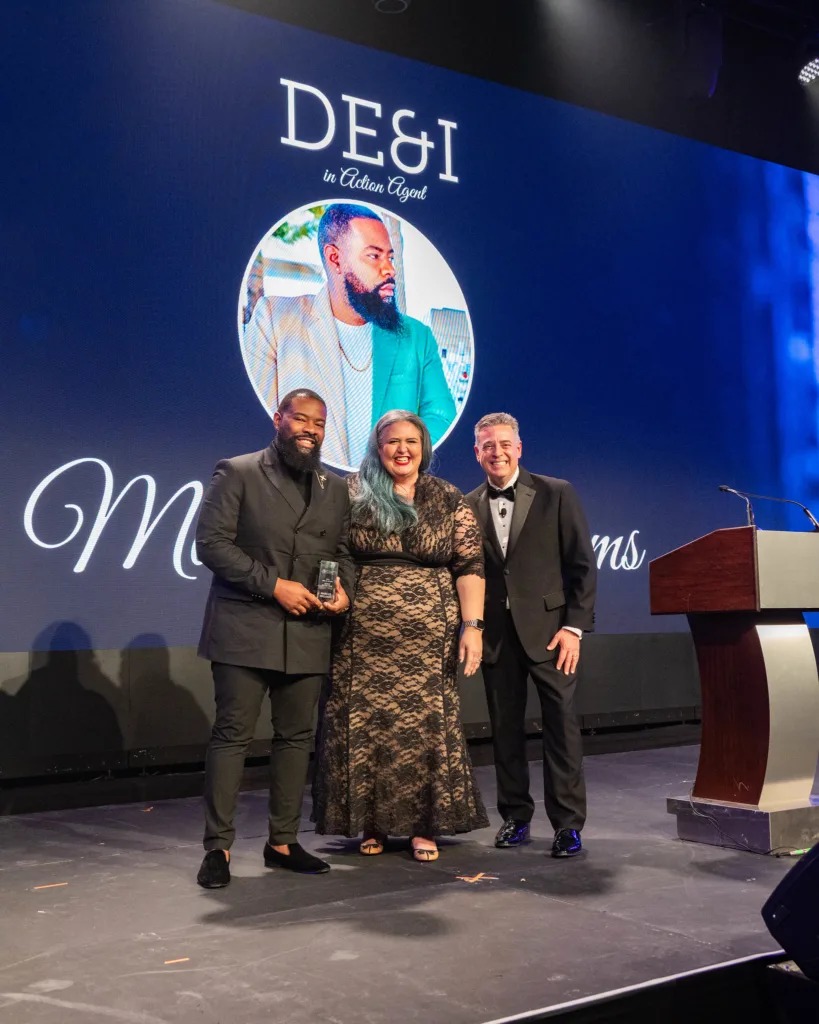 Marcus Williams (DE&I Specialist), Amy Garner (Assistant Manager of Engagement), and Bill Coyle (VP of Agent Engagement)