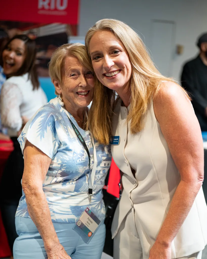 Carolyn Orf and an attendee