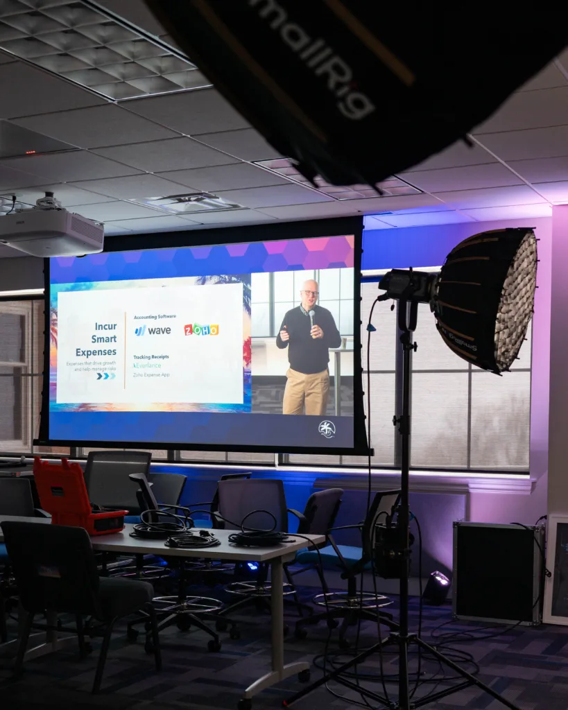 David Gouttiere hosting a session on business finances at Virtual Boot Camp 2.0.