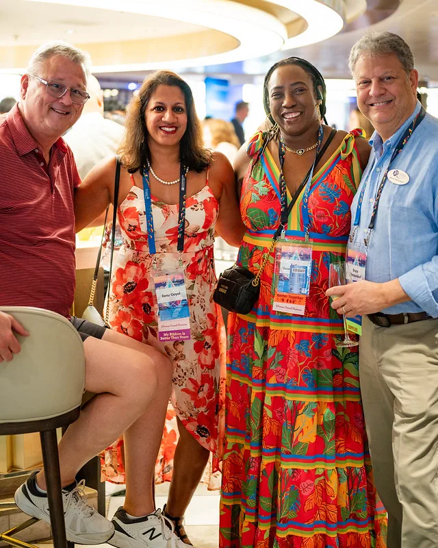 Agents, suppliers, and guests mingling at welcome reception